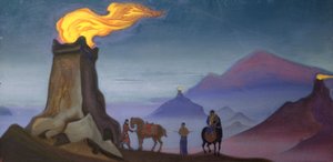 勝利の炎、1940 作： Nicholas Roerich