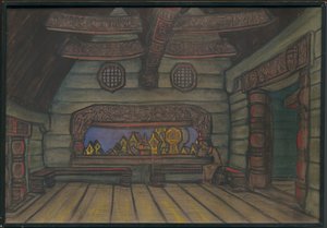 ヤロスラヴナのタワールーム、ボロディンのオペラ「イゴール王子」の装飾、1914年 作： Nicholas Roerich