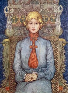 ノルウェー。典型的なノルウェーの乙女の姿（カラーリトグラフ 作： Nico Jungman