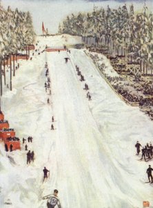 ノルウェー：スキースポーツ、クリスチャニア郊外の大ホルメンコレンの日