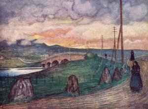 ノルウェー。トロンドヘム付近の「地獄への道」（カラーリトグラフ 作： Nico Jungman