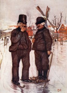 スケートでの古いオランダ人、1904 作： Nico Jungman