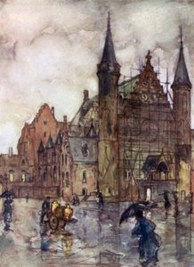 The Binnenhof, the Hague (カラーリトグラフ) 作： Nico Jungman