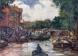 ライデンの魚橋（カラーリトグラフ