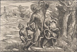 彫刻集団「ラオコーン」の似顔絵 1540～45年頃。 1540-45。 作： Nicolò Boldrini.