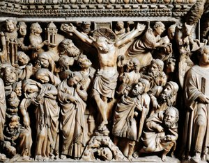 ニコラ・ピサーノ(1258-1278)作「磔刑」説教壇からの部分、シエナ大聖堂、トスカーナ、1265-1269年