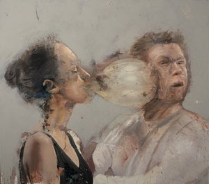 バブル・ボクサー・ガールII、2022年（キャンバスに油彩） 作： Nicola Pucci