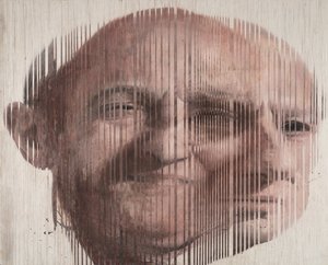 フェイス・フュージョン I, 2007 （キャンバスに油彩、ボードにカットして貼る） 作： Nicola Pucci