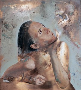 フライング・レッスン VII, 2023（油彩・銅） 作： Nicola Pucci