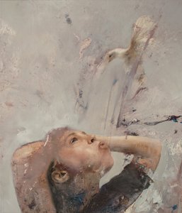 フライング・レッスンIV、2020年（キャンバスに油彩） 作： Nicola Pucci