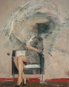 髪、2018年（キャンバスに油彩） 作： Nicola Pucci
