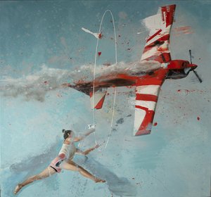 フラフープ平面、2022年（キャンバスに油彩） 作： Nicola Pucci