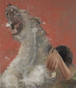 もたれかかる女性、2021年（キャンバスに油彩） 作： Nicola Pucci