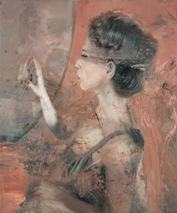 鏡の中の女性》2019年（キャンバスに油彩） 作： Nicola Pucci
