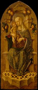 マドンナと子の即位、1475-90年頃（木の上のテンペラ、金の地面） 作： Nicola de Maestro Antonio