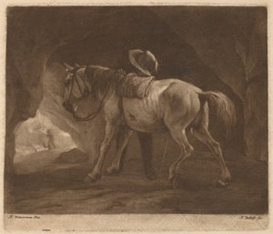 放尿馬 作： Nicolaas Verkolje after Philips Wouwerman