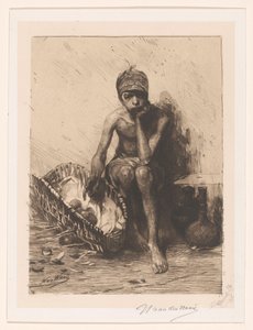 果物売り 作： Nicolaas van der Waay (signed by artist)