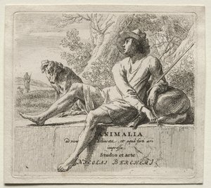動物界: 口絵、羊飼い、犬 作： Nicolaes Berchem