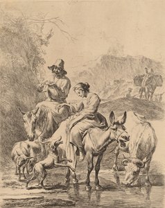 ロバの羊飼い。 作： Nicolaes Berchem