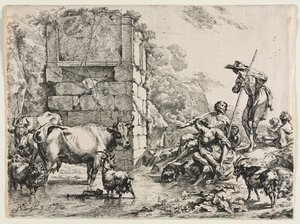 牛の飲酒 作： Nicolaes Berchem
