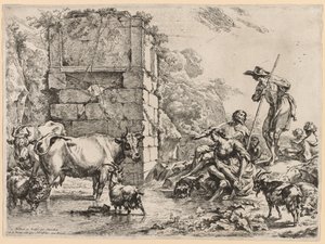牛の飲酒 作： Nicolaes Berchem