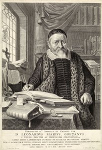 D.Leonardus Marius Goezanus, pub.1654年(木版画) 作： Nicolaes Cornelisz (c.1592 1655) Moeyaert