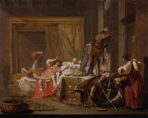 売春宿メッサリナとガイウスシリウスの会社、1655 作： Nicolaes Knüpfer