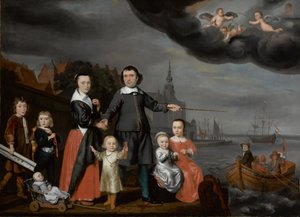 キャプテンジョブジャンセカイターとその家族、1659年 作： Nicolaes Maes