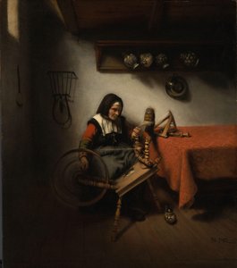 紡ぐ老婆 作： Nicolaes Maes