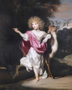 "Portrait de petite fille avec une biche" (鹿を連れた少女の肖像) Peinture de Nicolaes Maes (1634-1693), - Oil on canvas Dim 58x49 cm Fondation Custodia 作： Nicolaes Maes
