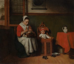 レースメーカー、ca。 1656年。 作： Nicolaes Maes