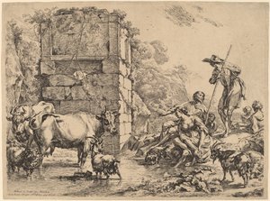 牛の飲酒 作： Nicolaes Pietersz Berchem