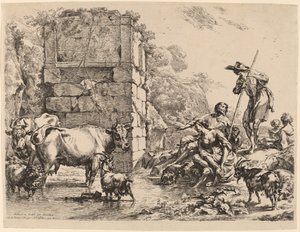 牛の飲酒 作： Nicolaes Pietersz Berchem