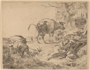 牛の放尿 作： Nicolaes Pietersz Berchem