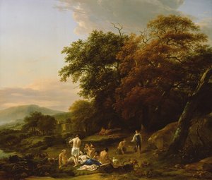 バカハナのレベルを驚かせたダイアナザハントレス 作： Nicolaes Pietersz. Berchem