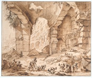 コロッセオの遺跡の眺め 作： Nicolaes Pietersz Berchem