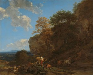 イタリアの風景 作： Nicolaes Pietersz Berchem