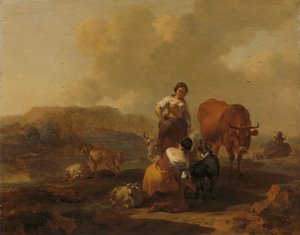イタリアの風景 作： Nicolaes Pietersz Berchem