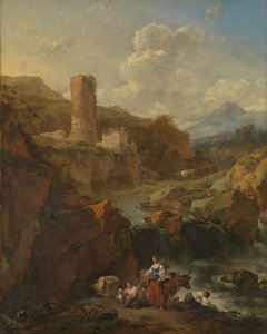イタリアの風景 作： Nicolaes Pietersz Berchem