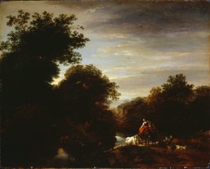フォードの農民 作： Nicolaes Pietersz. Berchem