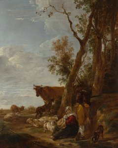 休憩、1644年。 作： Nicolaes Pietersz. Berchem