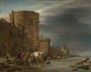 冬のハーレム城壁 作： Nicolaes Pietersz Berchem
