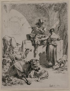パイピング・シェパード、1652年。 作： Nicolaes Pietersz. Berchem