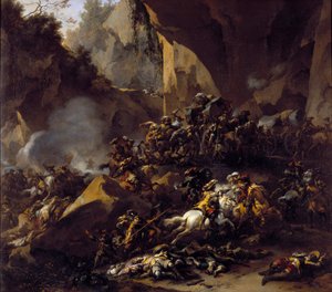 旅行者が強盗に襲われる 作： Nicolaes Pietersz Berchem