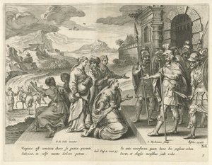 エフタは娘に山に入る許可を与える エフタの歴史（シリーズタイトル） 作： Nicolaes Ryckmans