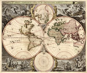1690年頃の新しい正確な世界地図 作： Nicolaes Visscher