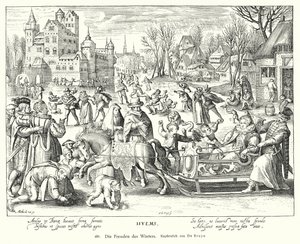 冬の喜び（銅版画） 作： Nicolaes de (after) Bruyn