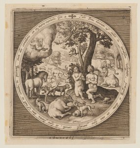 楽園のアダムとイヴ、天地創造から楽園追放まで 作： Nicolaes de Bruyn
