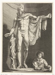 アポロ・ベルヴェデーレ Apollo Pythivs (オブジェクトのタイトル) ゴルツィウス後のローマの 3 つのアンティーク像 (シリーズ タイトル) 作： Nicolaes de Bruyn