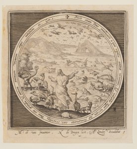 第五日目鳥と魚の創造、天地創造から楽園追放まで 作： Nicolaes de Bruyn